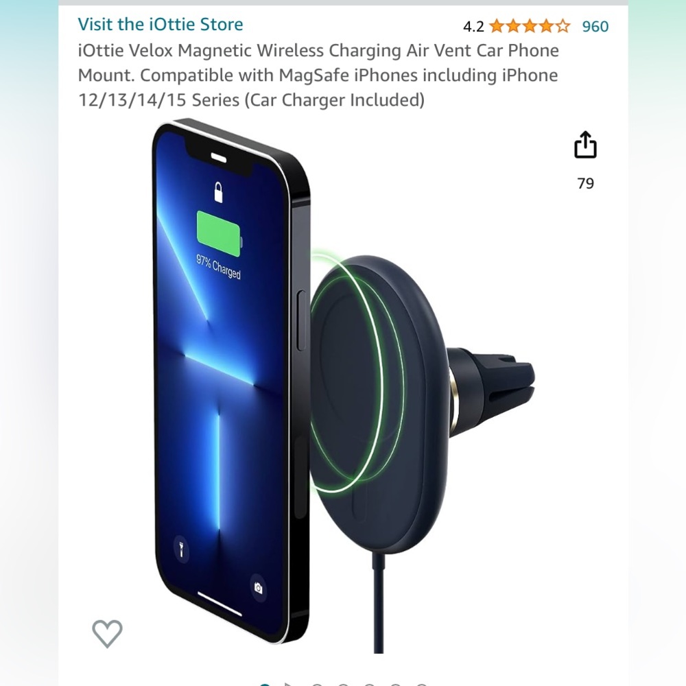 Magnetic Car Vent Wireless Charger